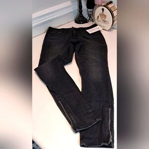 Athleta Sculptek Zip Ultra Skinny Black Jeans Size 8T NWT